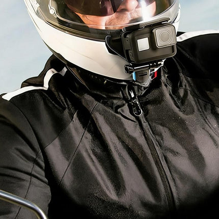 Motorcycle Helmet Chin Mount for Action Camera Quick Release Shockproof - Black