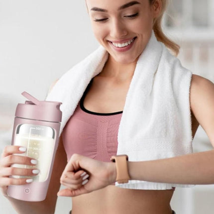 Electric Shaker Bottle Protein Shaker Bottle Protein Mixer for Perfect Creamy Shake Rechargeable Blender Bottle -Pink
