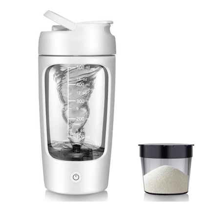 Electric Shaker Bottle Protein Shaker Bottle Protein Mixer for Perfect Creamy Shake Rechargeable Blender Bottle -White