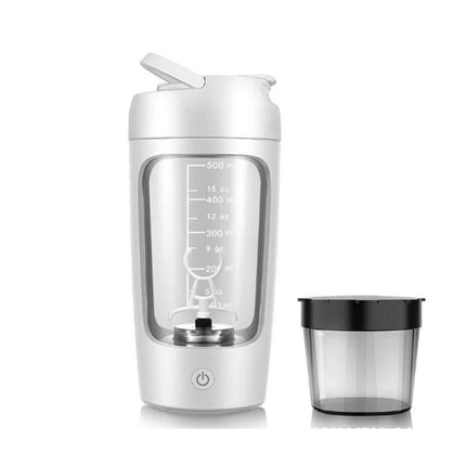 Electric Shaker Bottle Protein Shaker Bottle Protein Mixer for Perfect Creamy Shake Rechargeable Blender Bottle -White