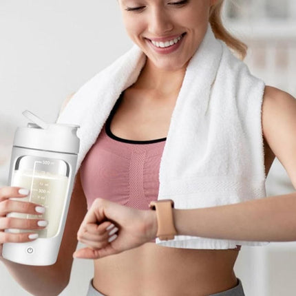 Electric Shaker Bottle Protein Shaker Bottle Protein Mixer for Perfect Creamy Shake Rechargeable Blender Bottle -White