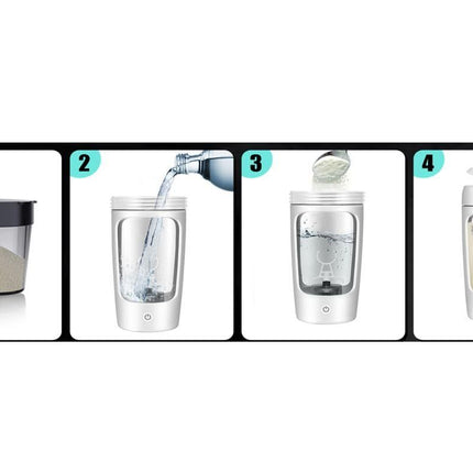 Electric Shaker Bottle Protein Shaker Bottle Protein Mixer for Perfect Creamy Shake Rechargeable Blender Bottle -White