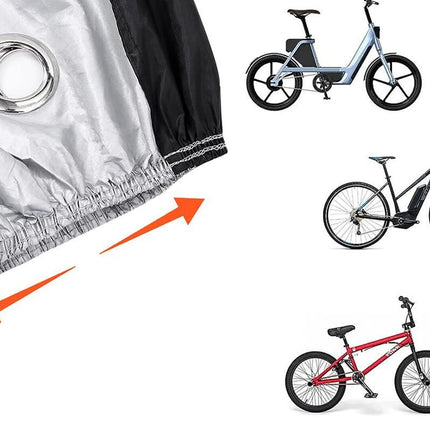 210D Waterproof Bike Cover with Lock Hole for Outdoor Storage - L