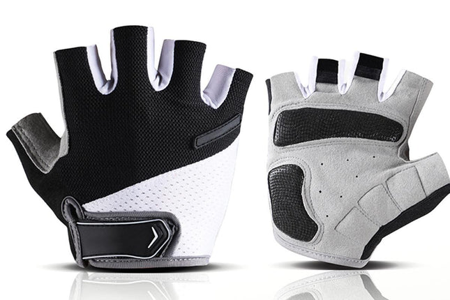 1 Pair Cycling Half Finger Bike Gloves With Anti Slip Pad For Unisex