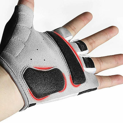 1 Pair Cycling Half Finger Bike Gloves With Anti Slip Pad For Unisex - Black & XL
