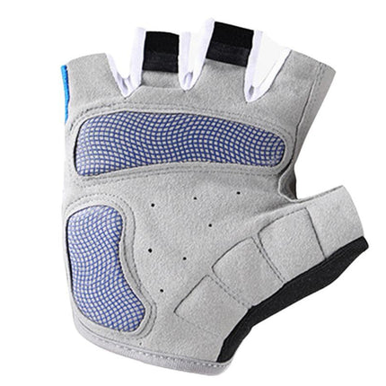 1 Pair Cycling Half Finger Bike Gloves With Anti Slip Pad For Unisex - Blue & XL