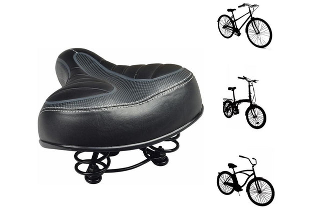 Comfort Wide Big Bum Soft Cruiser Bike Saddle Bicycle Seat Air Cushion Pad V1308-DSZKI-76