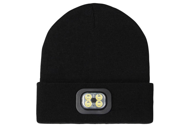 LED Beanie Hat USB Rechargeable LED Light Hat Winter Warm Knitted Hat Camping Workwear Hat with LED Light – product detail