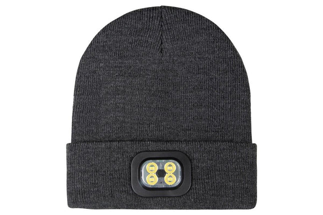 LED Beanie Hat USB Rechargeable LED Light Hat Winter Warm Knitted Hat Camping Workwear Hat with LED Light – product detail