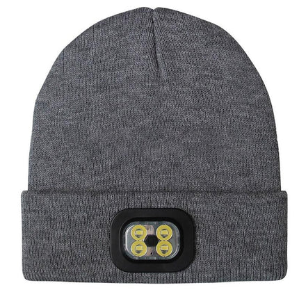 LED Beanie Hat USB Rechargeable LED Light Hat Winter Warm Knitted Hat Camping Workwear Hat with LED Light