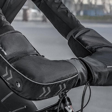 Winter Bike Handlebar Mitts - Universal Thickened Windproof Gloves for Road Bicycles
