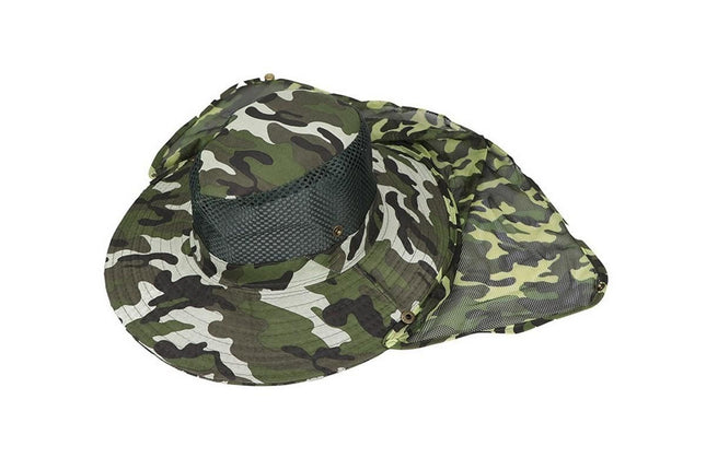 Adult Camouflage Bucket Hat Breathable Mesh Mountaineering Hat Wide Brim Fishing Cap Sun Shade Hat with