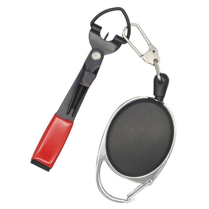 Fishing Knot Tying Tool Fast Line Clippers Tie Tippet Cutter Nipper - Red and Black