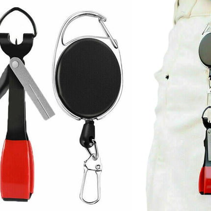 Fishing Knot Tying Tool Fast Line Clippers Tie Tippet Cutter Nipper - Red and Black