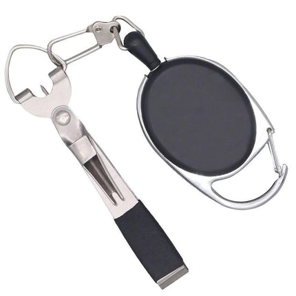Fishing Knot Tying Tool Fast Line Clippers Tie Tippet Cutter Nipper - Silver and Black