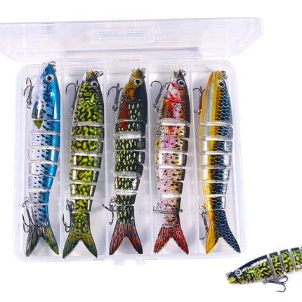 5 Pcs Jointed Fishing Lures Set Wobblers Swimbait Crankbait Hard Bait