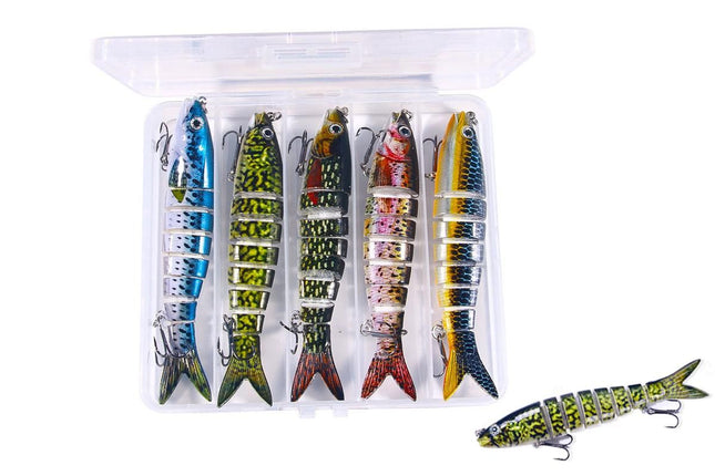 5 Pcs Jointed Fishing Lures Set Wobblers Swimbait Crankbait Hard Bait V1308-DSZKI-95