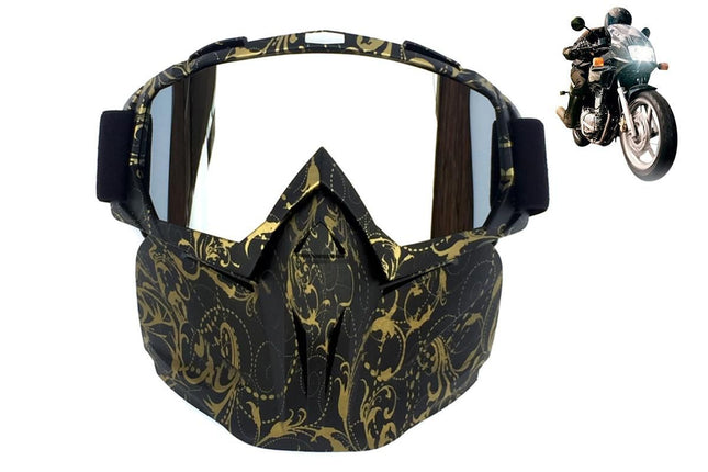 Outdoor Sport Goggles Ski Snowmobile Face Mask with Sun Glasses