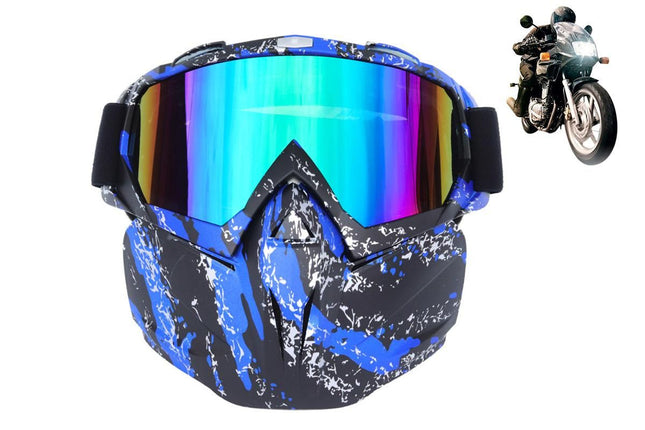 Outdoor Sport Goggles Ski Snowmobile Face Mask with Sun Glasses
