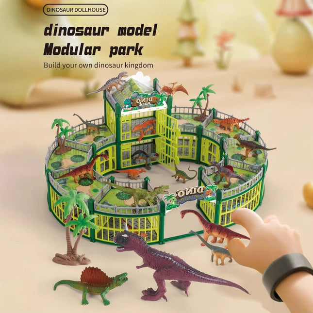 DIY Jurassic Theme Park Building Set for Kids Creative Dinosaur Arena Toy with Realistic Dinosaurs and – product detail
