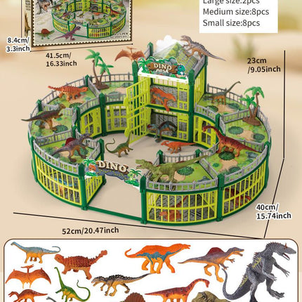 DIY Jurassic Theme Park Building Set for Kids, Creative Dinosaur Arena Toy with Realistic Dinosaurs and Palm Trees, Educational Playset for Ages 3+ to Build and Explore (326PCS, Green)