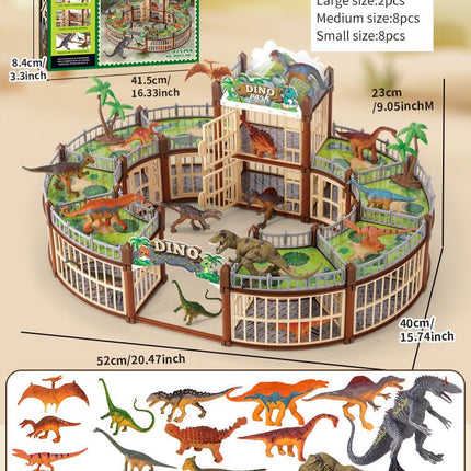 DIY Jurassic Theme Park Building Set for Kids, Creative Dinosaur Arena Toy with Realistic Dinosaurs and Palm Trees, Educational Playset for Ages 3+ to Build and Explore (326PCS, Green)