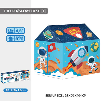 Kids Play Tent Theme House for Indoor Outdoor Fun, Space Princess Ocean Design with Ball Pit, Perfect for Toddlers and Family Camping Adventures as a Creative Holiday Gift (Ocean3, Blue)