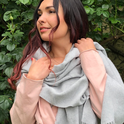 Paddington Scarf Fine Merino Wool Blend - Grey