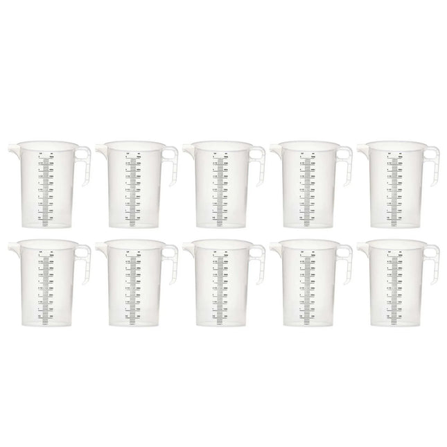 10x 5L Measuring Jug Heavy Duty Clear Plastic Propylene Food Grade BPA 5 Pro-Jug