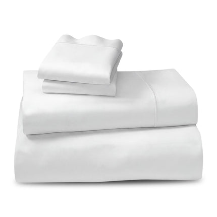 Laura Hill 750 Thread Count Pure Cotton Queen Bed Sheet Set 4 Piece Gift Pack - White