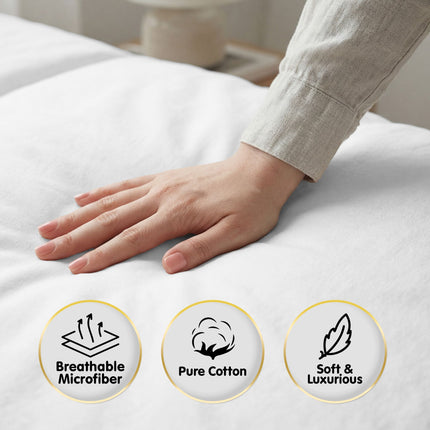 Laura Hill 750 Thread Count Pure Cotton Queen Bed Sheet Set 4 Piece Gift Pack - White