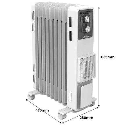 Dimplex 2.4kW Oil Column Heater with Turbo Fan 9 Fin Portable Radiator