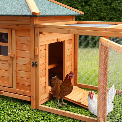 Furtastic Large Wooden Chicken Coop Rabbit Hutch Nesting Box Fir Wood
