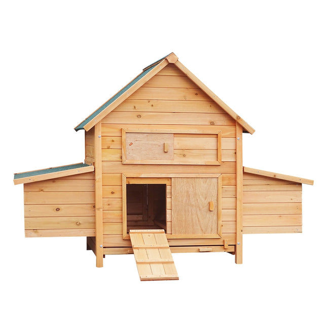 Furtastic Wooden Chicken Coop & Rabbit Hutch With Ramp Nesting Boxes V240-WCC-JOY-008-HBR