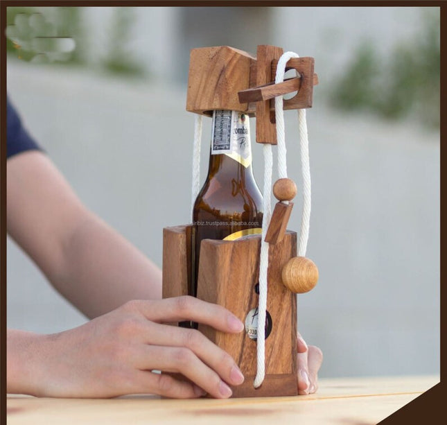 Brainteaser beer bottle mystery lock puzzle- open the lock before you can have a drink Great party gift – product detail