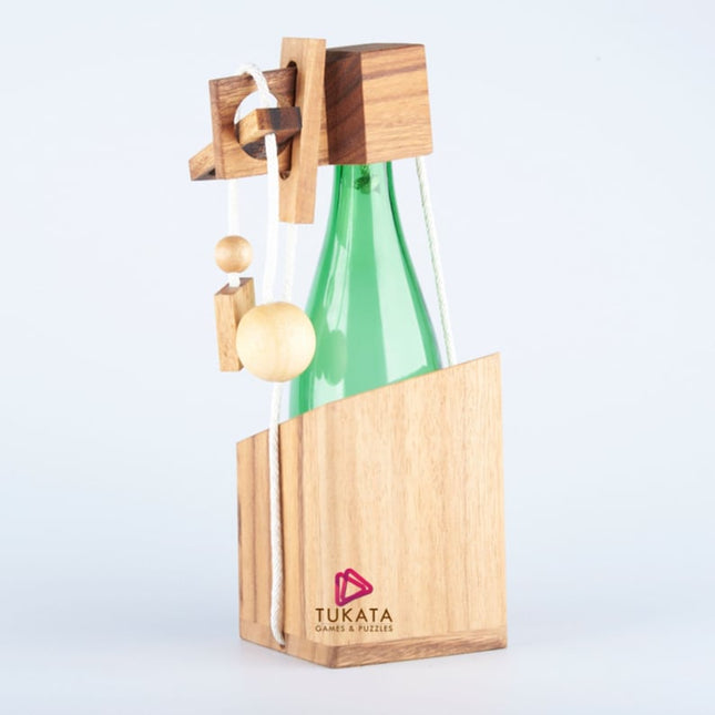 Brainteaser wine bottle mystery lock puzzle- open the lock before you can have a drink Great party gift