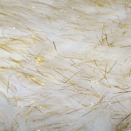 Camille Gold Cream Faux Fur Throw Rug 127 x 152 cm