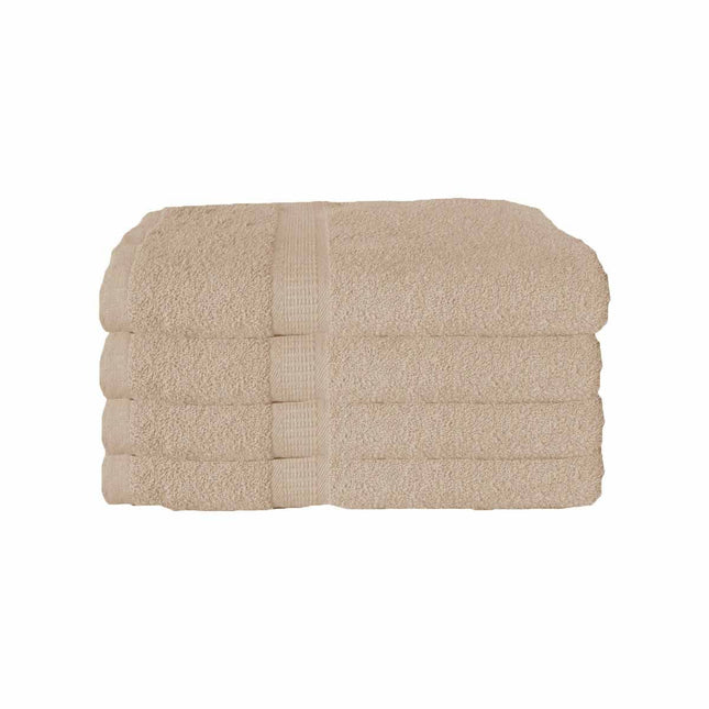 600GSM Set of 4 Combed Cotton Bath Towels 70 x 140 cm Latte (aka Frappe)