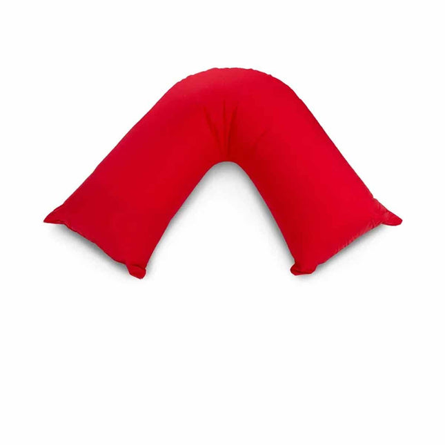Easyrest Aus Made Medium Support Filled V Shape Pillow 64 x 39 cm Flame V442-ERT-PILLOW-VSHAPE-FLAME-TR