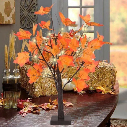 24Led Christmas Tree Lights Maple Twig Fairy Xmas Party Lamp Decorations 60Cm