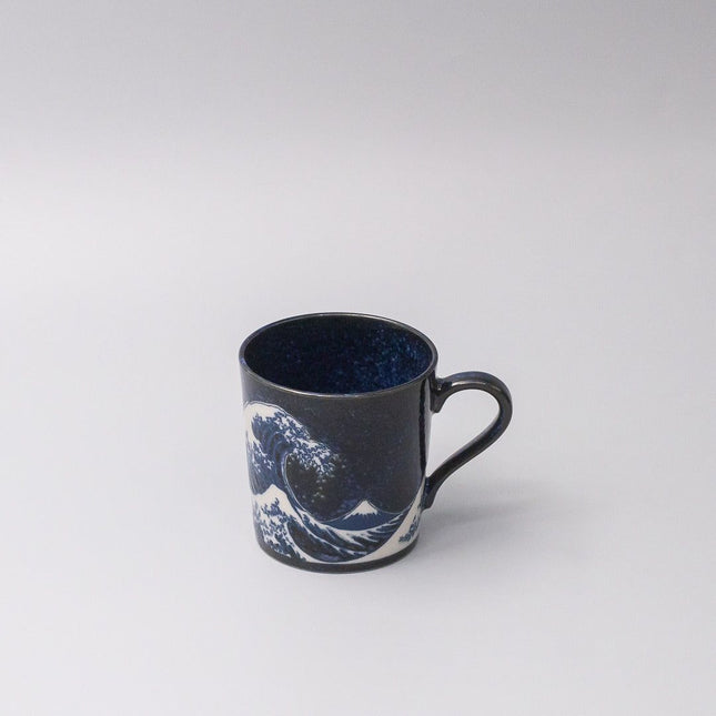 Mug with Handle 300ml Great Wave Design V637-C0027 in Blue