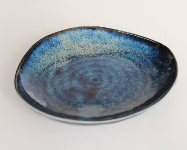 Tapas Plate Organic Shape 16.5cm Kanso Indigo Blue Glaze – product detail