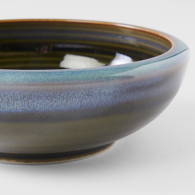 Bowl Thick Edge 17cm Blue Outer Dark Green Inner Glaze – product detail