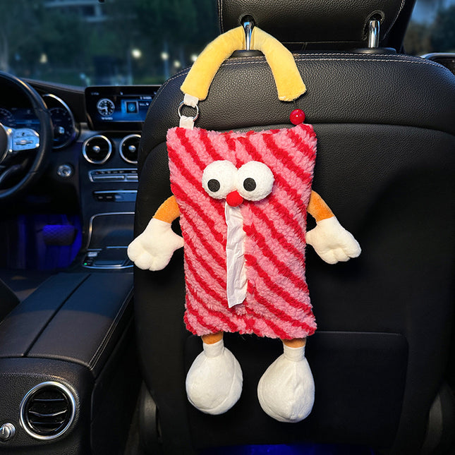 Red Striped Tissue Holder for Car