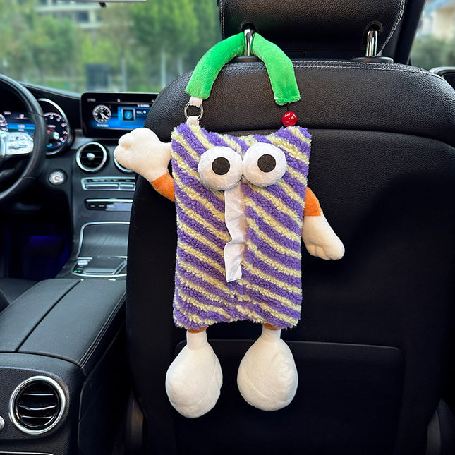 Purple Striped Tissue Holder for Car