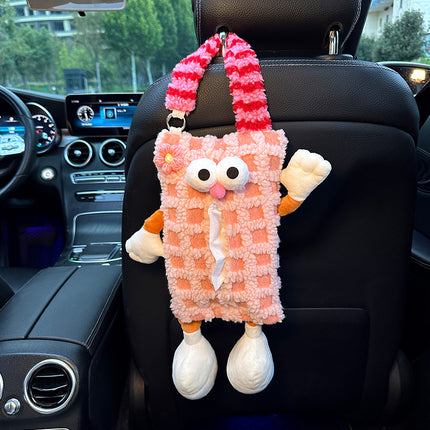 Pink Striped Tissue Holder for Car - Fun Design
