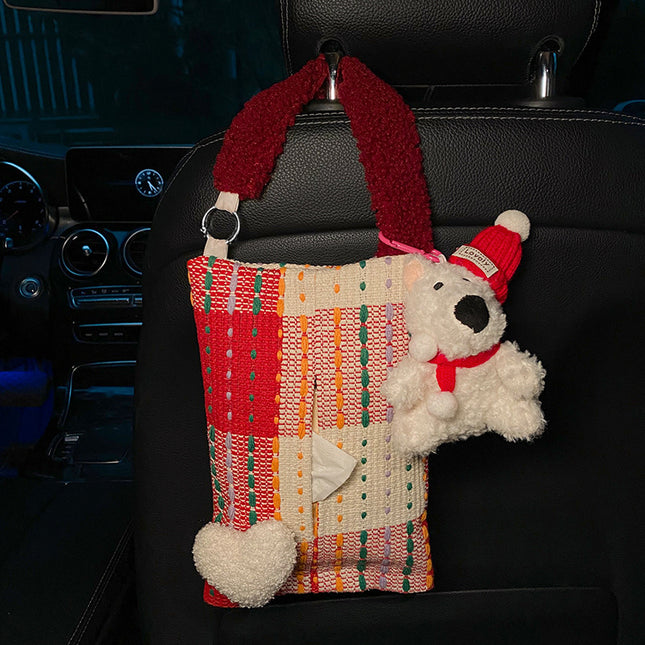 Cute Red Bear Car Tissue Holder