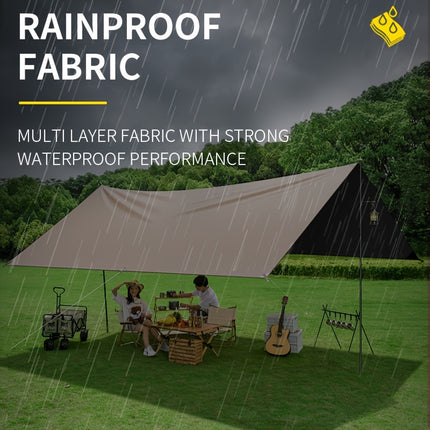 Outdoor camping square sky curtain black glue sky curtain sun and rain protection 500 300cm – design and finish