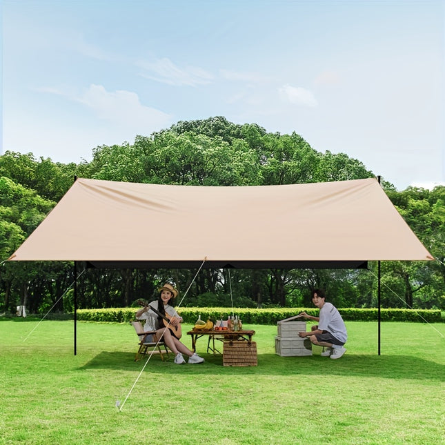 Outdoor camping square sky curtain black glue sky curtain sun and rain protection – product detail