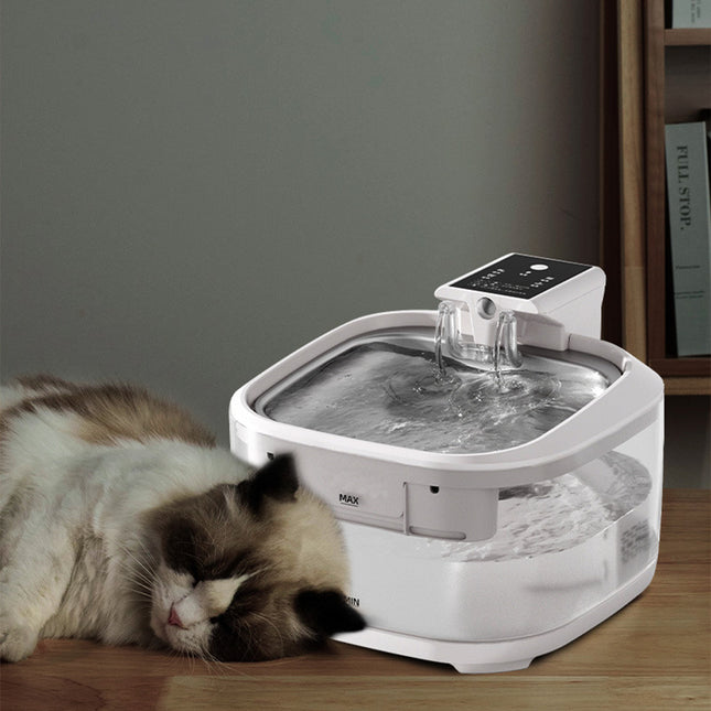 4.5L Dual-Flow Smart Pet Water Fountain with Stainless (White Design)
